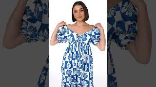 Stand Out in Style: Nielly Midi Dress in Kolby Print Blue | Your New Favorite Look