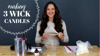 How to Make Soy Three Wick Candles - Perfect Triple Wick Candle Making - 3 Wick Step by Step