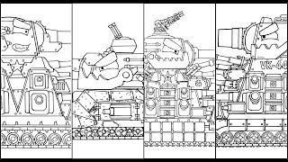 Drawing Evolution Of KV-44 | HomeAnimations - Cartoons About Tanks