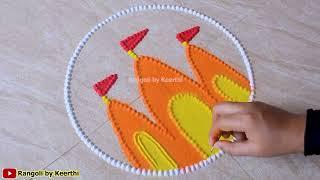 Ram Mandir Special Rangoli l rangoli for 22 january l जय श्री राम रंगोली l jai shree ram rangoli