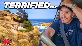 DANGEROUS 4WD Track on a CLIFF has Shauno trembling on camera