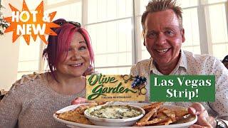 The NEW Olive Garden on the LAS VEGAS STRIP 🫒 Restaurant with a view of The Strip - Review!