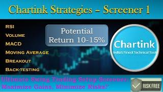 How To Select Stocks For Swing Trading in Chartink|  Screener | Chartink Strategies - Volume 1 |