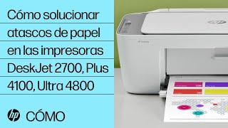 Cómo solucionar atascos de papel en las impresoras DeskJet 2700, Plus 4100, Ultra 4800 | HP Support