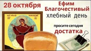 28 октября Ефимов день. В этот день не ходите в гости и не трогайте насекомых.