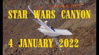 Star Wars Canyon January 2022 Action - Dassault Falcon 8X Jedi Transition Low level Flight