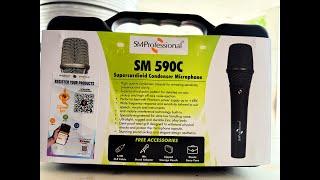 SM PROFESSIONALS SM 590C CONDENSER MICROPHONE UNBOXING & REVIEW