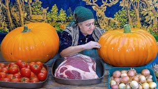 Authentic Azerbaijani Pumpkin Recipe | Cozy Village Life in the Mountains