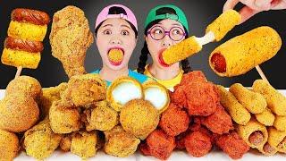 Fried Chicken Mukbang 뿌링클 치킨 치즈볼 먹방 DONA 도나