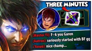 What happens when GAREN gets a BF SWORD at 3 MINUTES... 