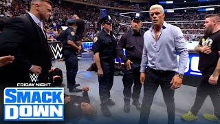 Randy Orton RKO’s WWE Security before NYPD remove Cody Rhodes, Kevin Owens from the ring