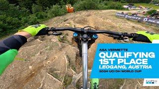 GoPro: Asa Vermette qualifies in 1st Place - Leogang, Austria - '24 UCI Downhill MTB World Cup