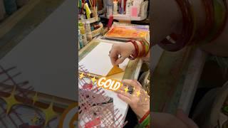 Gel Print Pull Technique GOLD #gelprinting #art