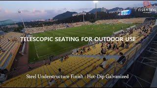 Outdoor Automatic operating Telescopic seating at football club stadium