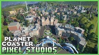 PIXEL STUDIOS! Highly Decorated Theme Park! Park Spotlight 55 #PlanetCoaster