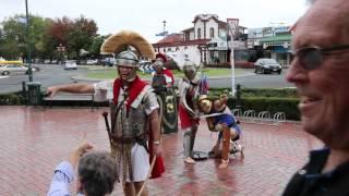 Defeated Thraex asks for mercy! Roman gladiators at Cambridge Autumn Festival Sun 17 April 2016