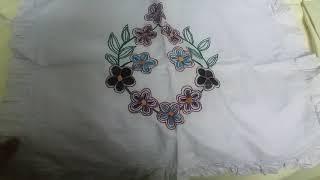 hand embroidery easy flower of pillow cover