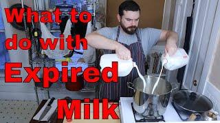 "EXPIRED" MILK TURNED INTO FREE FOOD - how to make farmer's cheese at home