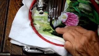 Free Motion Embroidery/Thread Painting Using a Vintage Treadle Sewing Machine