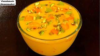 Mango Custard Recipe-Fruit Custard-Easy Fruit Dessert Recipe-Custard Recipe|@Passionate Homemaker