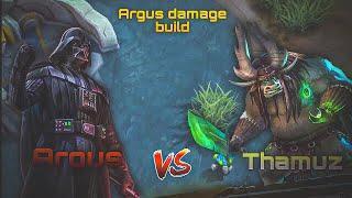 ARGUS VS THAMUZ | FALLEN ANGEL VS DEMONIC WARRIOR | ARGUS BEST DAMAGE BUILD | MLBB |