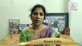 Smt.Banusuri indira,Maths teacher,Nominated as ITAP AWARDS - 2019