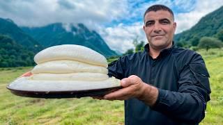 Making Creamy Homemade Cheese from Village Cow Milk - Step by Step