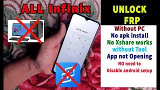  ALL Infinix frp bypass app not installed 100% solution without pc | xshare not works