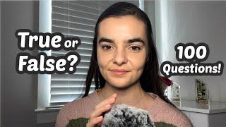 ASMR Whispering 100 True or False General Knowledge Trivia Questions | How Many Can You Get?