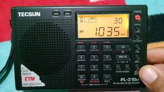 Perbandingan DSP & Analog AM 1035 kHz  PRO1 RRI PALU [TECSUN 310ET vs PANASONIC R-218DD]