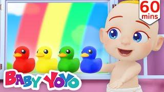 The Colors Song (Rainbow Ducks) + more nursery rhymes & Kids songs - Baby yoyo