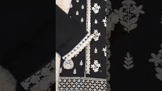 Pakistani Suits Collection/ Embroidered Pakistani Dresses/ Black Dress