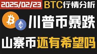 2月23日|川普币暴跌 山寨币还有希望吗？操作指南 后续行情分析 |以太坊|比特幣|SOL|DOGE|SUI|AAVE|LINK|PEPE|TRUMP|