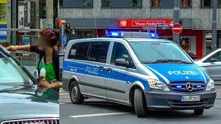 [POLIZEI FRANKFURT gegen illegale FENSTERPUTZER] - VERFOLGUNG & FLUCHT | Platz der Republik