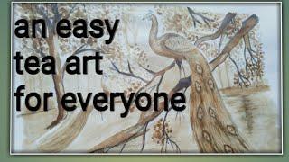 Tea Art|| Easy and Simple Landscape Painting||