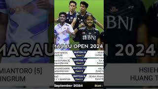 Jadwal Macau open badminton s300 5 wakil Indonesia juang hari ini 24/09/2024 September