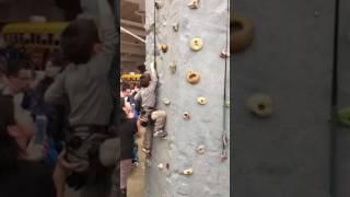 Liam tries rock climbing