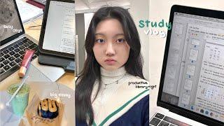 uni vlog *study edition* ️  library nights, busy uni life, study spots, econ notes + intern work