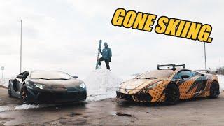 *SKIING* BEHIND A LAMBORGHINI AVENTADOR! | GOLDENPEAKS PRODUCTIONS *EXTRAS*