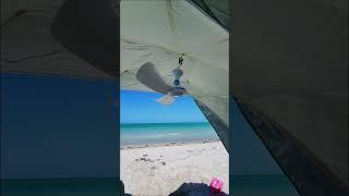 USB ceiling fan in a beach tent.