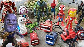 CHOO CHOO CHARLES TRAIN VS AVENGERS SUPERHERO, IRON MAN, SPIDER-MAN, HULK, VENOM, THOMAS AND FRIENDS