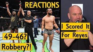 MMA Reacts to Jon Jones Controversial Decision Win Over Dominick Reyes at UFC 247