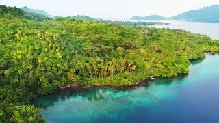 The Banda Islands, Moluccas, East Indonesia - aerial view of a remote spot