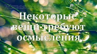 "Некоторые вещи требуют осмысления" Вочман Ни