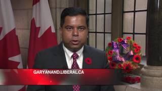 Gary Anandasangaree - Rememberance Day Message