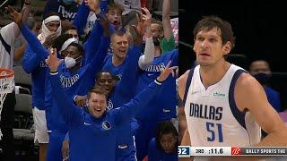 Boban Marjanovic shocks Mavericks bench after hits two 3s in a row 