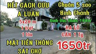 Cấp cứu  ️chủ vỡ nợ .bán nhà 1 tret 1lau chuẩn 5 sao ,5x20m ,ngộp 800tr.đường thông sát chợ, 1650tr