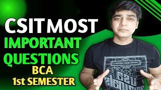 CSIT MOST IMPORTANT QUESTIONS FOR BCA 1ST SEMESTER #samtechnicalguru #onlinedegree #bca #amity