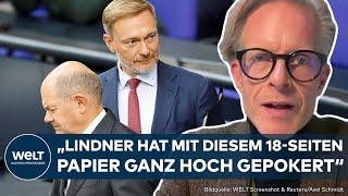 AMPEL-DRAMA: Christian Lindner pokert hoch! Olaf Scholz kämpft gegen FDP-Alleingang | WELT Analyse