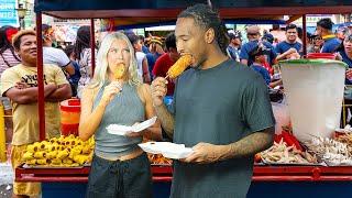 Americans try Filipino Street Food For the FIRST TIME!!  | Charles & Alyssa Forever